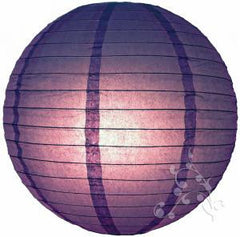 30cm lanternes rondes régulières en papier de couleur mauve